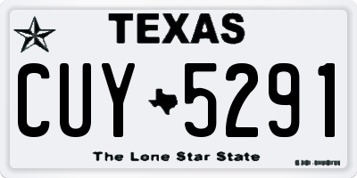 TX license plate CUY5291