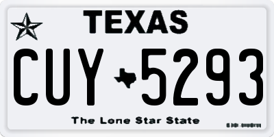 TX license plate CUY5293
