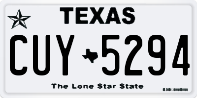 TX license plate CUY5294