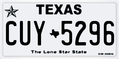 TX license plate CUY5296