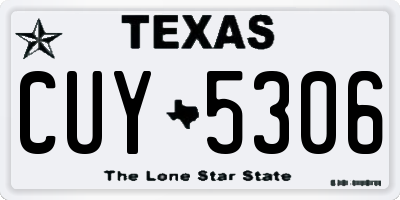 TX license plate CUY5306