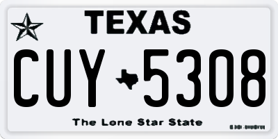 TX license plate CUY5308