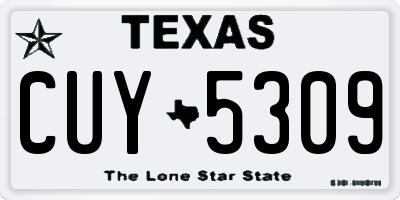 TX license plate CUY5309