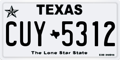 TX license plate CUY5312
