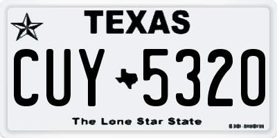TX license plate CUY5320