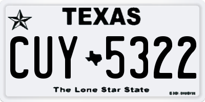 TX license plate CUY5322