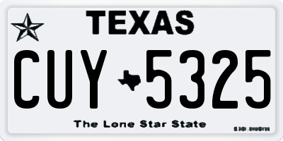 TX license plate CUY5325
