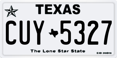 TX license plate CUY5327