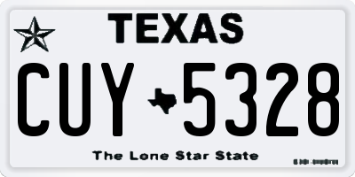 TX license plate CUY5328
