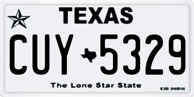 TX license plate CUY5329
