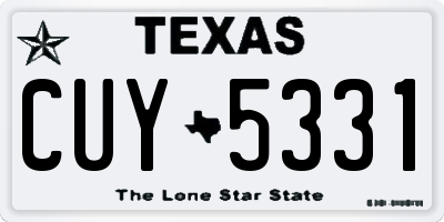TX license plate CUY5331