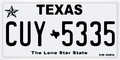 TX license plate CUY5335