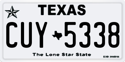 TX license plate CUY5338