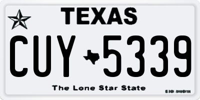 TX license plate CUY5339