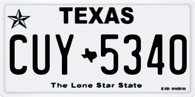 TX license plate CUY5340