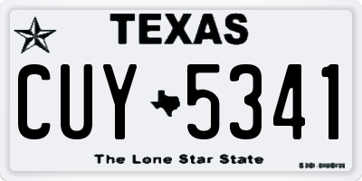 TX license plate CUY5341