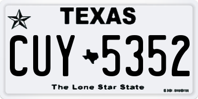 TX license plate CUY5352
