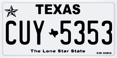 TX license plate CUY5353
