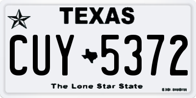 TX license plate CUY5372