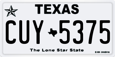 TX license plate CUY5375