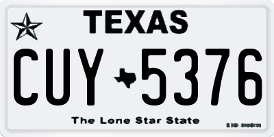 TX license plate CUY5376