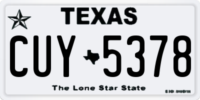 TX license plate CUY5378