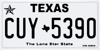 TX license plate CUY5390