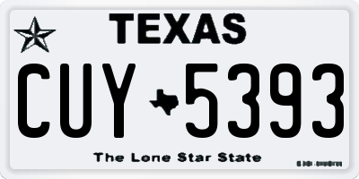 TX license plate CUY5393