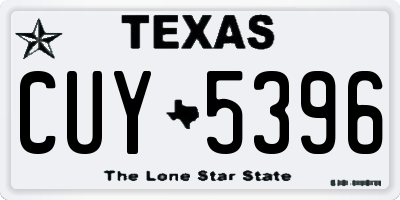 TX license plate CUY5396