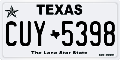 TX license plate CUY5398