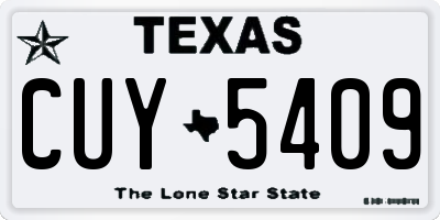 TX license plate CUY5409