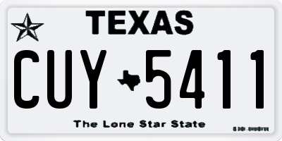 TX license plate CUY5411