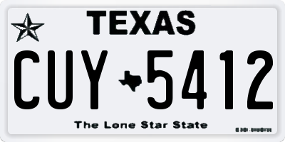 TX license plate CUY5412