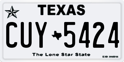 TX license plate CUY5424