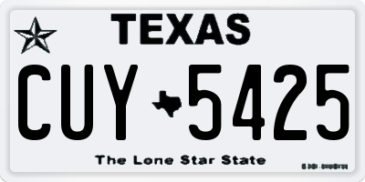 TX license plate CUY5425