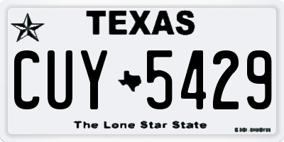 TX license plate CUY5429