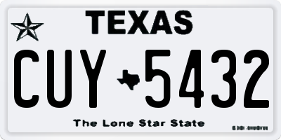 TX license plate CUY5432