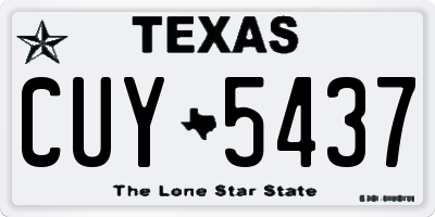 TX license plate CUY5437