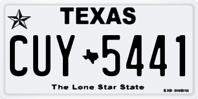 TX license plate CUY5441