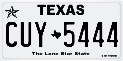 TX license plate CUY5444