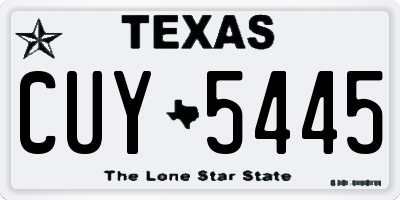TX license plate CUY5445