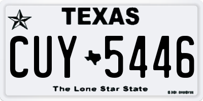 TX license plate CUY5446
