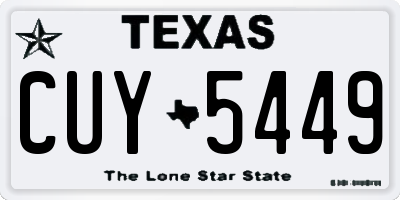 TX license plate CUY5449