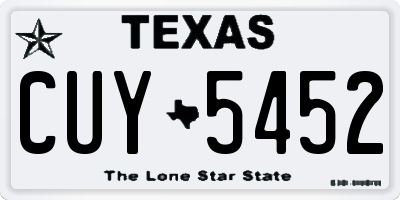 TX license plate CUY5452
