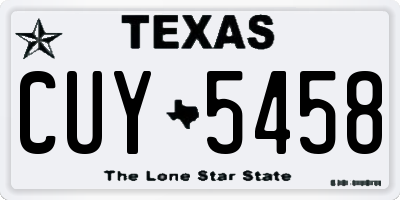 TX license plate CUY5458