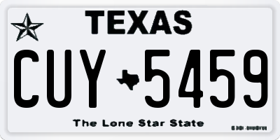 TX license plate CUY5459
