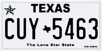 TX license plate CUY5463