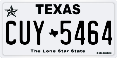 TX license plate CUY5464