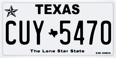 TX license plate CUY5470