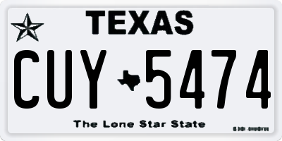 TX license plate CUY5474
